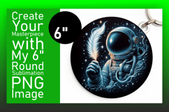 Unique Circle PNG Car Coaster Design , Astronaut Product Image 1