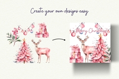 Pink Christmas Clipart Coquette Christmas Watercolor Product Image 6