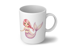 Mermaid Princess Cute Pink Hair Tail Aquatic Siren PNG Product Image 6