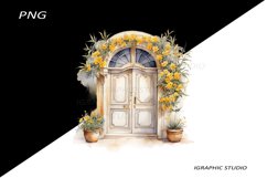 Watercolor Medirerranean Door Clipart Product Image 1