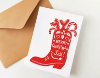 Cowboy Merry Christmas svg, png Cowboy boot silhouette Print Product Image 3