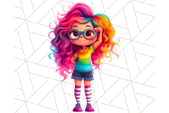 Cute Girl Clipart PNG, Playful Character Illustration Product Image 3