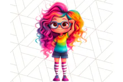 Cute Girl Clipart PNG, Playful Character Illustration Product Image 3