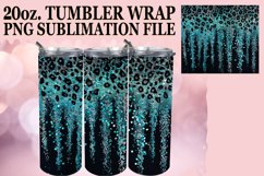 Glittery Floral Leopard Tumbler Wrap - Sublime Sparkle Product Image 1