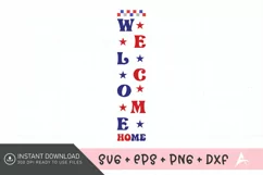 Welcome home Porch Sign SVG, American Flag SVG, USA SVG Product Image 1