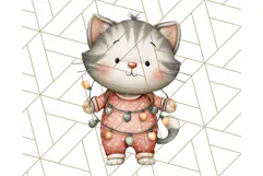 Christmas Pets in Pajamas Clipart PNG, Christmas Png Clipart Product Image 3