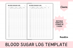 Editable Blood Sugar Log Canva Template 3 Product Image 1