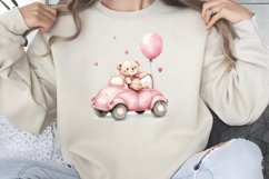 Watercolor Pink Teddy Bear Clipart PNG Product Image 1