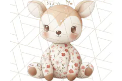 Pink Floral Stuffed Animal Clipart PNG, Cute Stuffed Animals Product Image 3