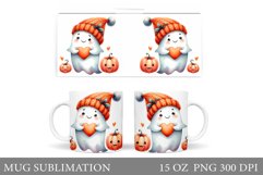Cute Ghost Mug Design. Halloween Mug Sublimation Product Image 1
