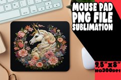 Whimsical Unicorn Blossom Mousepad Product Image 1