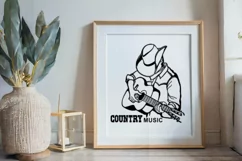 Country music svg, Cowboy Man with guitar player SVG, PNG Product Image 6