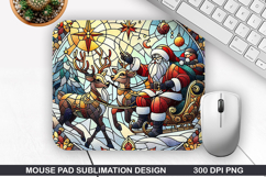 Santa Mouse Pad Sublimation, Christmas Mouse Pad PNG Design Product Image 1