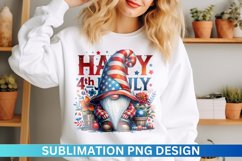 4Th Of July Gnome Sublimation - Clipart PNG Product Image 1