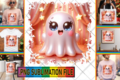 Charming Tote Bag Gift Ideas PNG, 3D Cute Ghost Product Image 1