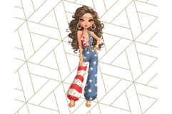 Patriotic Fashion Girl Clipart PNG for 4th of July Product Image 3