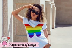 Beautiful Butterfly Motif Design With LGBT Gay Pride svg Product Image 3