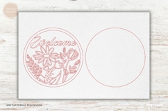 Welcome Floral Door Sign Laser Cut | Wooden Door Hanger Product Image 4