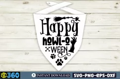 Happy howl-o ween SVG, Halloween Dog Bandana SVG Product Image 2