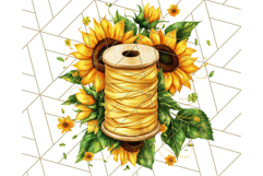 Floral Sewing Clipart PNG Vintage Sewing Elements Needlework Product Image 3