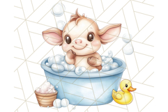 Safari Animal Babies in Bubble Baths, Cute Jungle Animal PNG Product Image 5