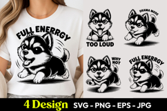 Full Energy Husky SVG PNG Product Image 1