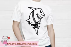 Shark Karate svg for T-Shirt, cut file cricut, hand drawn Product Image 6
