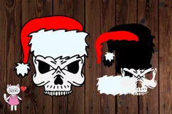 Christmas Skull with Santa hat svg, file for cutting Product Image 6