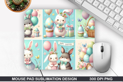 Bunny Mouse Pad Sublimation, Animals Mouse Pad PNG Design Product Image 1