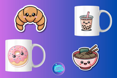 Printable Kawaii Cute Food Stickers Bundle PNG JPG PDF Product Image 6
