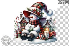 Christmas Snowman Sublimation - Clipart PNG Design Product Image 1