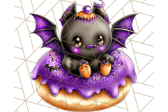 Halloween Donut Clipart PNG, Cute Spooky Doughnut Art Product Image 3