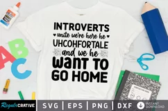 Introverts Unite We're Here SVG, Anti Social SVG Design Product Image 1