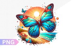 Summer Butterfly Sublimation - Clipart PNG Design Product Image 1