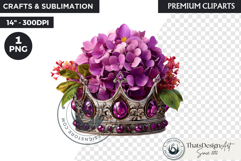 Royal Hydrangea Guardians Fantasy Warrior and Floral Graphic Product Image 1