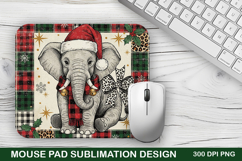 Christmas Elephants Mouse Pad Sublimation - Christmas Design Product Image 1