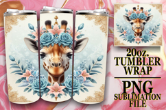 Gentle Thoughts 20oz tumbler wrap, Giraffe Product Image 1