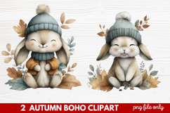 Autumn Boho Clipart | Fall Bohemian Aesthetic PNG Illustrati Product Image 1