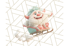 Kawaii Christmas Yeti PNG Clipart, Cute Bigfoot Holiday Art Product Image 3