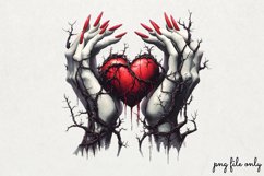 Valentines Skeleton Hand Clipart PNG Product Image 1
