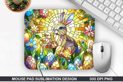 Bunny Mouse Pad Sublimation, Easter Mouse Pad PNG Product Image 1