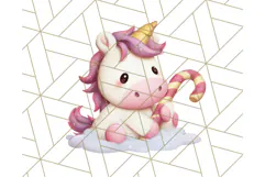 Cute Dessert Unicorn PNG Clipart with Cupcakes & Candies Product Image 3