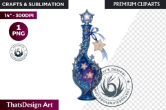 Magical Potion Bottles PNG, Fantasy Witchcraft Clipart witch Product Image 1