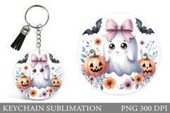Cute Halloween Keychain. Cute Ghost Keychain Design Product Image 1