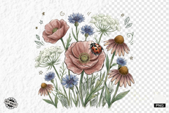 1920 Botanical Summer Wildflowers Clipart Product Image 1