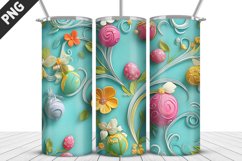 3D Easter Flower Sublimation| Bunny Tumbler Wrap Design Product Image 4