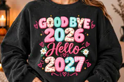 Good Bye 2026 Hello 2027 PNG, Happy New Year 2027 PNG Product Image 1