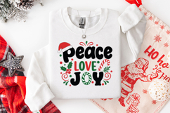 Peace Love Joy SVG - Christmas Holiday Sentiment Design Product Image 2