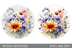 Wildflowers Wind Spinner. Floral Wind Spinner Sublimation Product Image 1