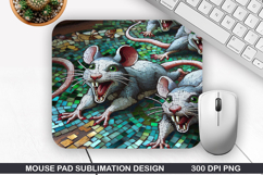 Halloween Rats Mouse Pad Sublimation,Halloween Mouse Pad PNG Product Image 1